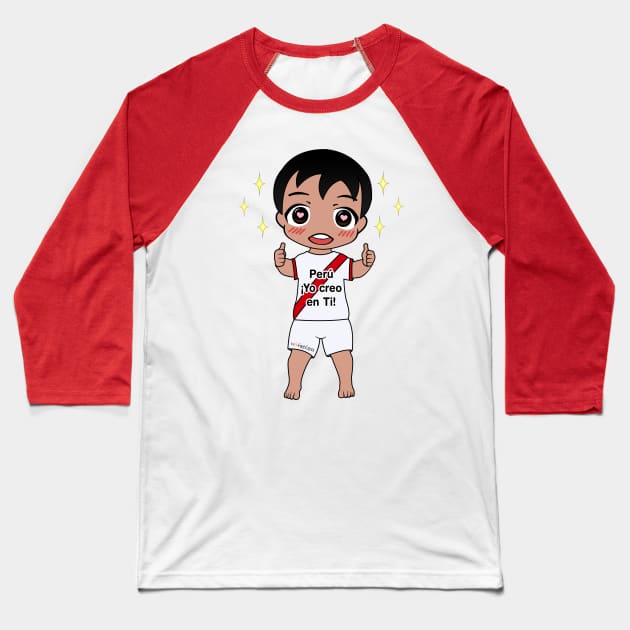 Peruvian Chibi Team Support Baseball T-Shirt by firefawx